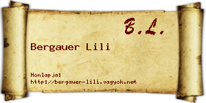 Bergauer Lili névjegykártya
